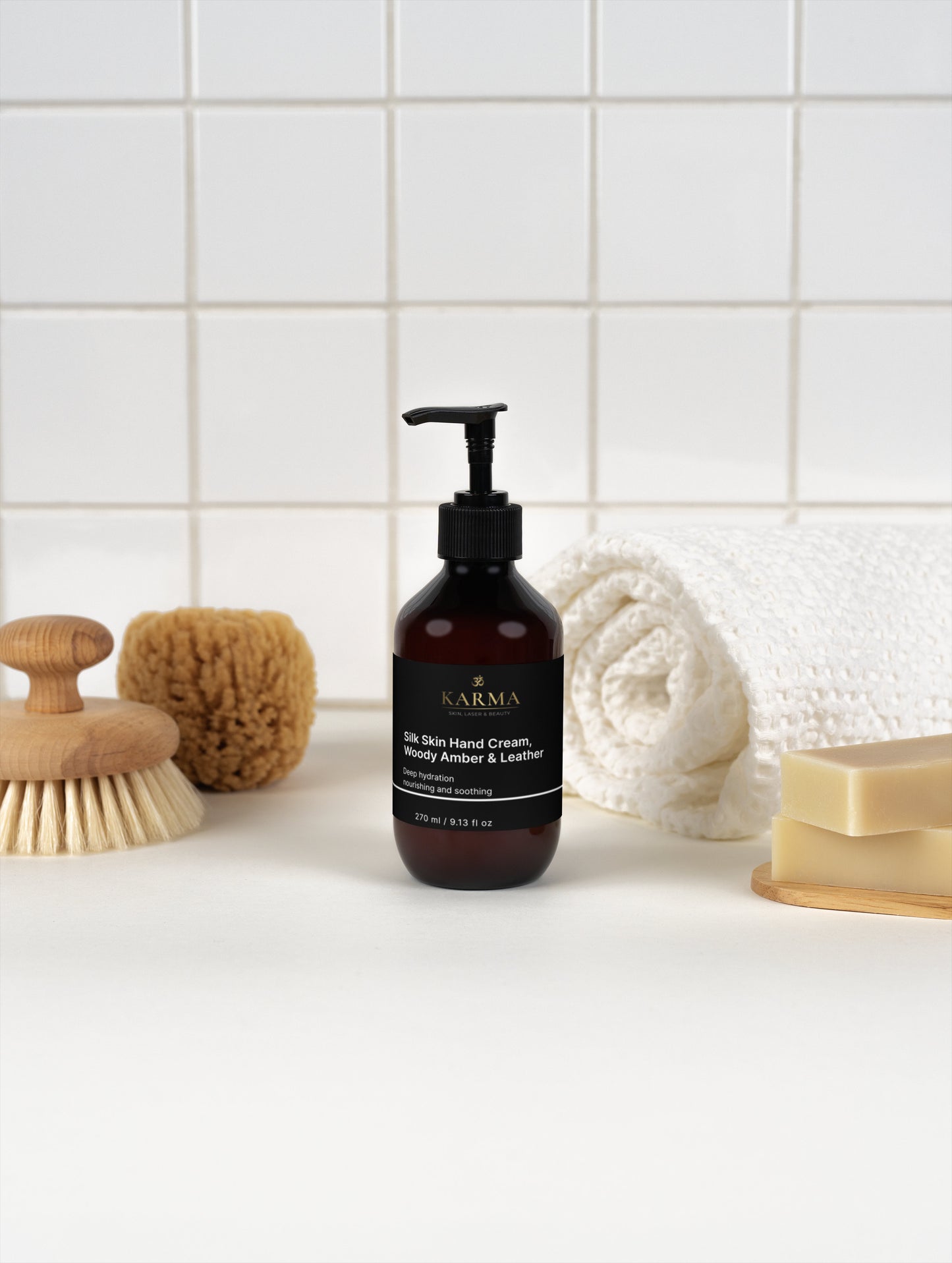 Karma's Silk Skin Hand Cream, Woody Amber & Leather