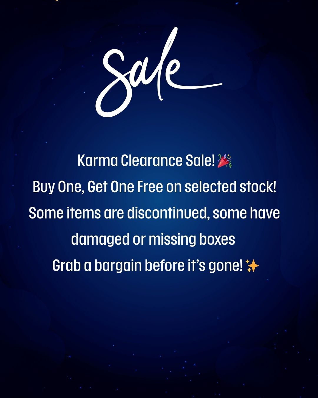 Clearance sale  BOGOF