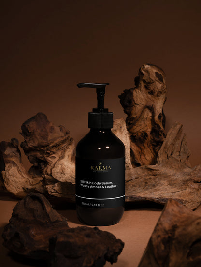 Karma's  Silk Skin Body Serum, Woody Amber & Leather