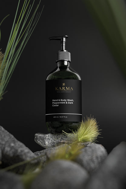 Karma's Hand & Body Wash, Peppermint & Dark Cedar