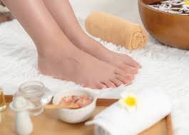 Spa pedicure with gel toes